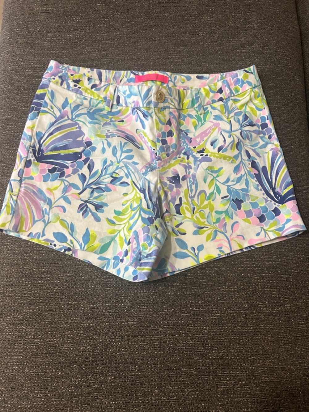 Lilly Pulitzer Pastel Floral & Seafoam Print Cotton Shorts